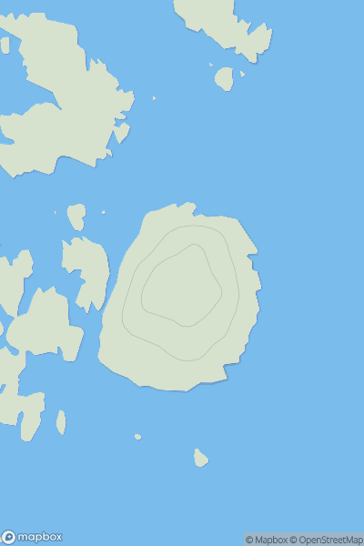 Thumbnail image for Eilean Mor [Coll and Tiree] showing contour plot for surrounding peak